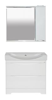 Зеркальный шкаф с подсветкой Misty Элвис 85см правый белый